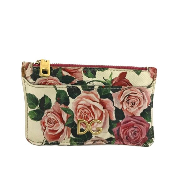 Dolce&Gabbana Rose Leather Coin Purse Wallet MultiColor/2BD0434